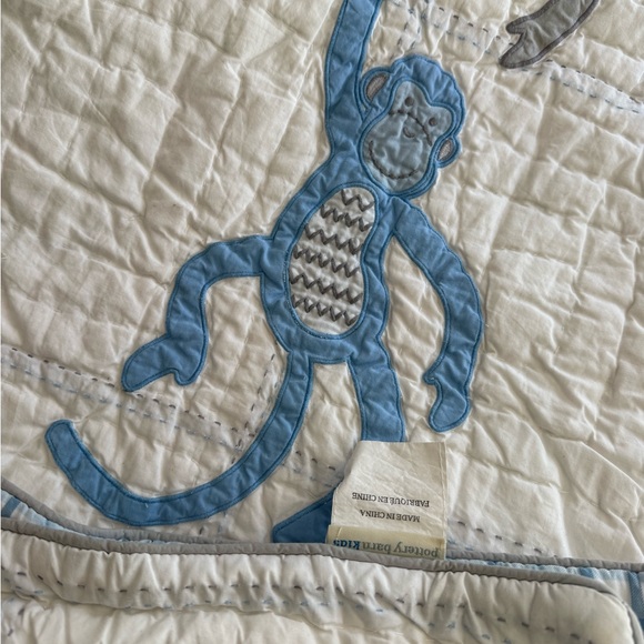 Blue Monkey Crib Set - PotteryBarn - Picture 3 of 5